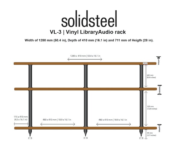 SolidSteel VL-3 diagram, SolidSteel VL racks, Solidsteel Vancouver