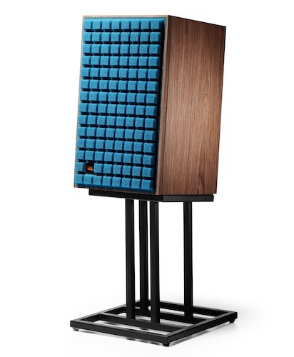 JBL L82 Classic bookshelf loudspeaker blue single on stand, JBL Classic series speakers, JBL synthesis speakers vancouver, high-end audio vancouver
