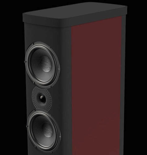 Wilson Benesch P3 speaker black and burgundy, Wilson Benesch Precision series speakers, Wilson Benesch speakers vancouver,