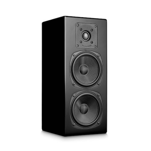 M&K Sound 950 Series, M&K LCR950 monitor speaker black angled, M&K Sound speakers Vancouver, home theatre vancouver, high-end audio vancouver