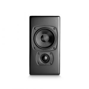 M&K M Series M50 on wall speaker, black, M&K M50 speakers, M&K Sound Vancouver, home theatre Vancouver, high-end audio Vancouver