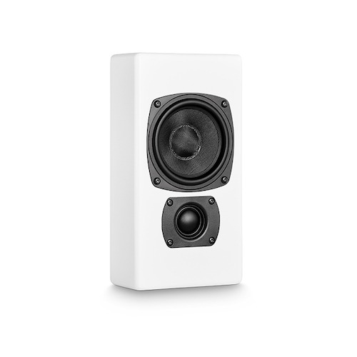M&K M Series M50 on wall speaker, white, M&K M50 speakers, M&K Sound Vancouver, home theatre Vancouver, high-end audio Vancouver