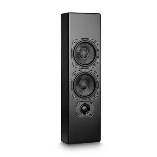 M&K M Series M70 on wall speaker, black, M&K M70 speakers, M&K Sound Vancouver, home theatre Vancouver, high-end audio Vancouver