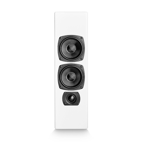 M&K M Series M70 on wall speaker, white, M&K M70 speakers, M&K Sound Vancouver, home theatre Vancouver, high-end audio Vancouver