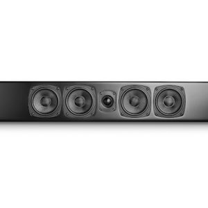 M&K M90 speaker; black satin, grill off, M&K speakers Vancouver, M&K subwoofers Vancouver, high end audio Vancouver, luxury home theatre Vancouver